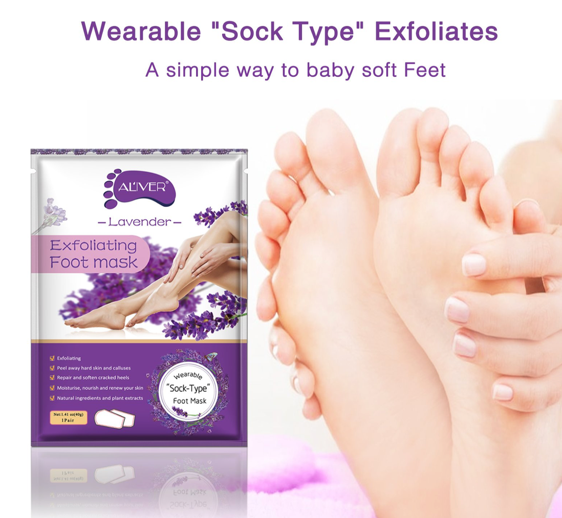 Exfoliating Lavender Foot Mask - Pack of 5