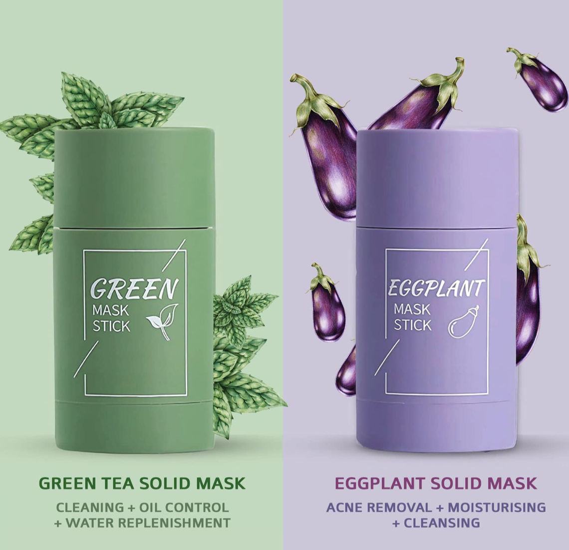 Face Mask Stick - Green Tea and Eggplant