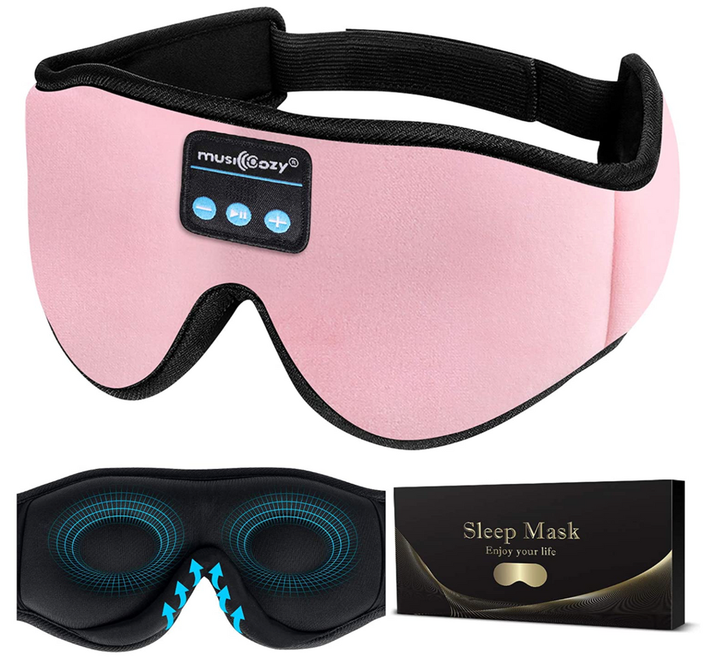 Pink Wireless Bluetooth Sleep Mask Headphones