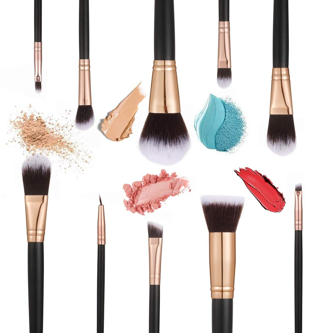 Set of 16 Black Makeup Brushes