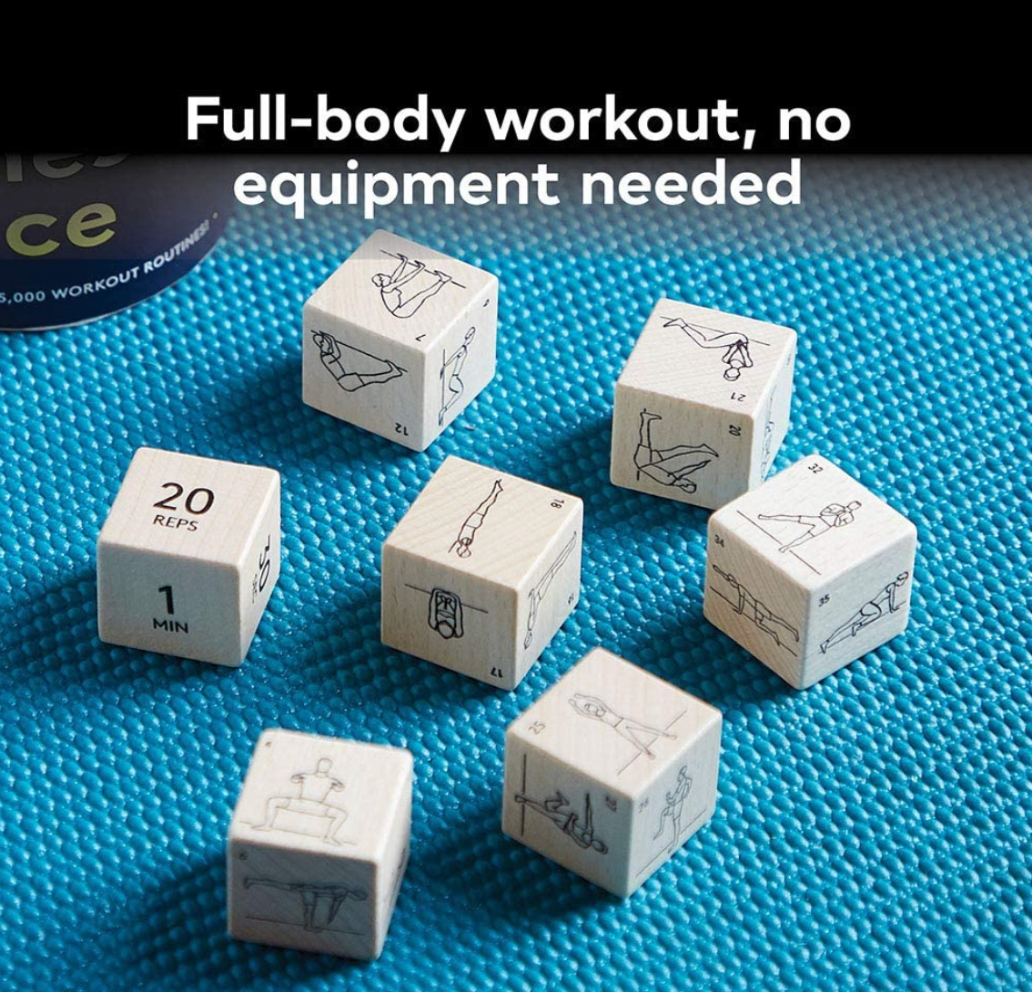 Set of 7 Wooden Fitness Dice