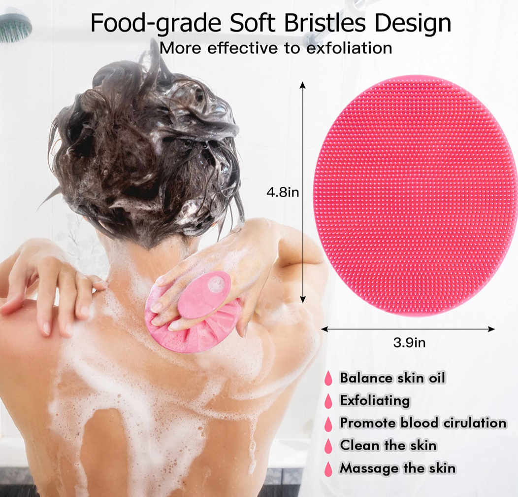 Soft Silicone Exfoliating Body Brush - 2 Pack