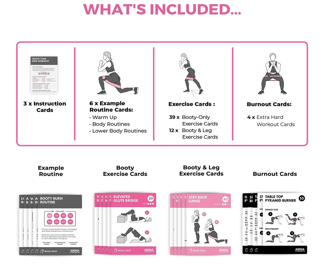 Booty Band Workout Cards - 52 Card Deck
